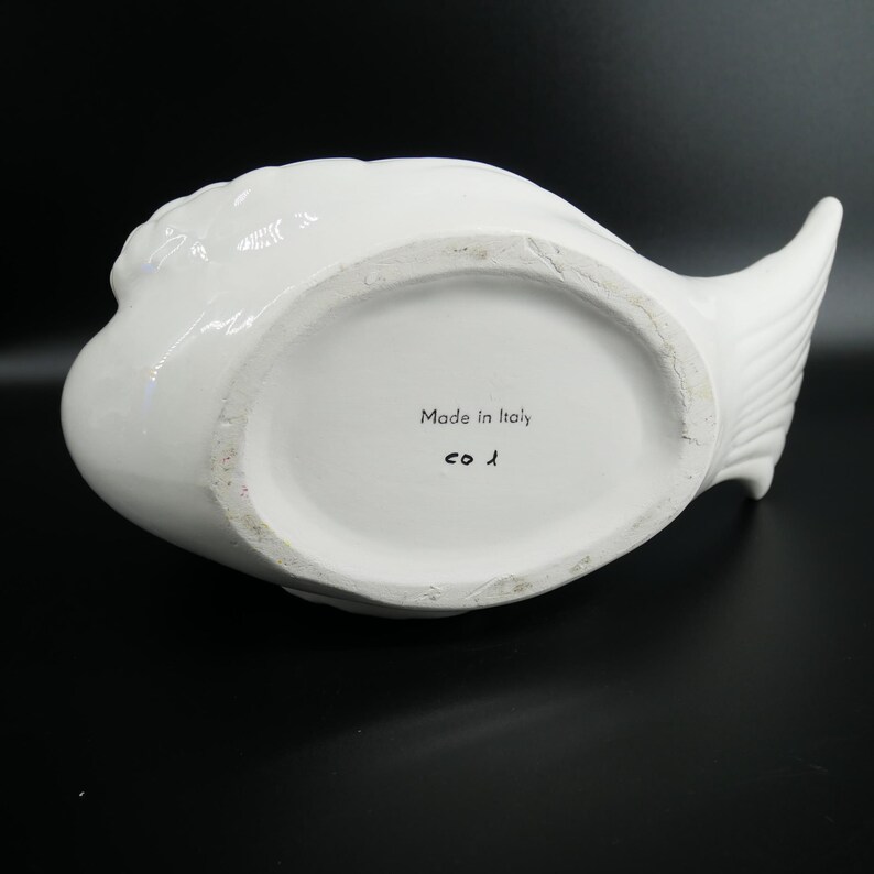 Swan planter, Italian Ceramic Hand Painted Bird Decor image 7