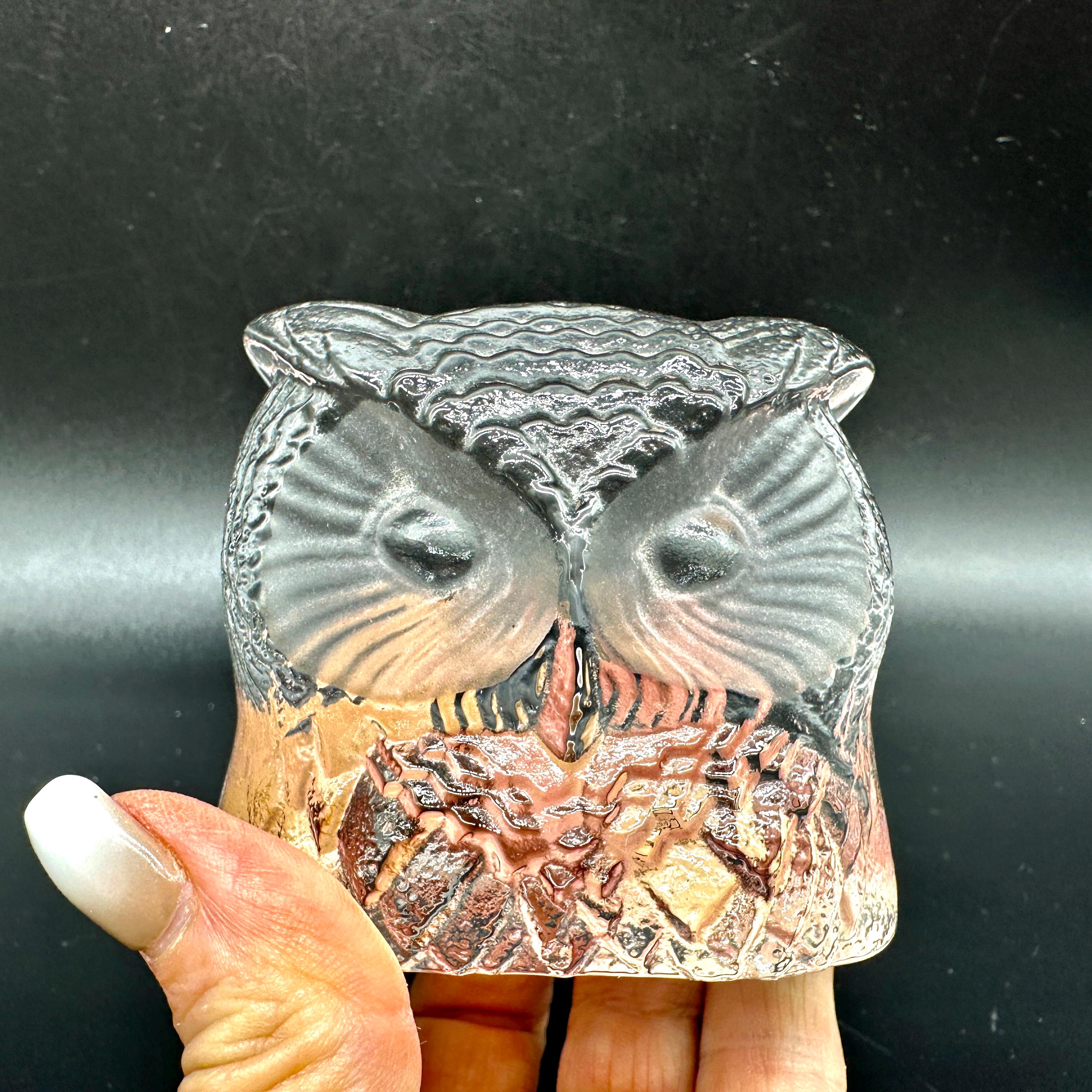 ヴィンテージ　Nybro Sweden　ガラス　置物　梟　フクロウ Nybro Sweden Owl - Etsy
