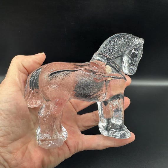 Vintage Kosta Boda Glass Horse Sculpture: Bertil Vallien Zoo