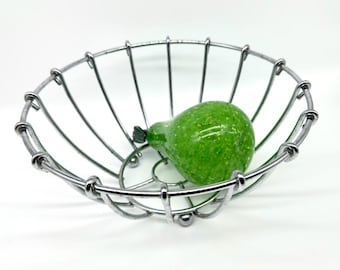 Mid-Century Chrome Wire Fruit Bowl – Scandinavian Modern Design Basket