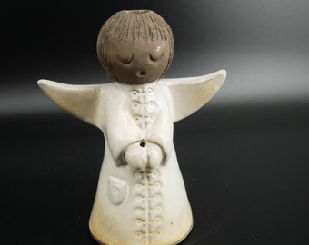 Vintage Ceramic Angel Candle Holder – Handmade in Denmark, 1970s Milla Danish Pottery