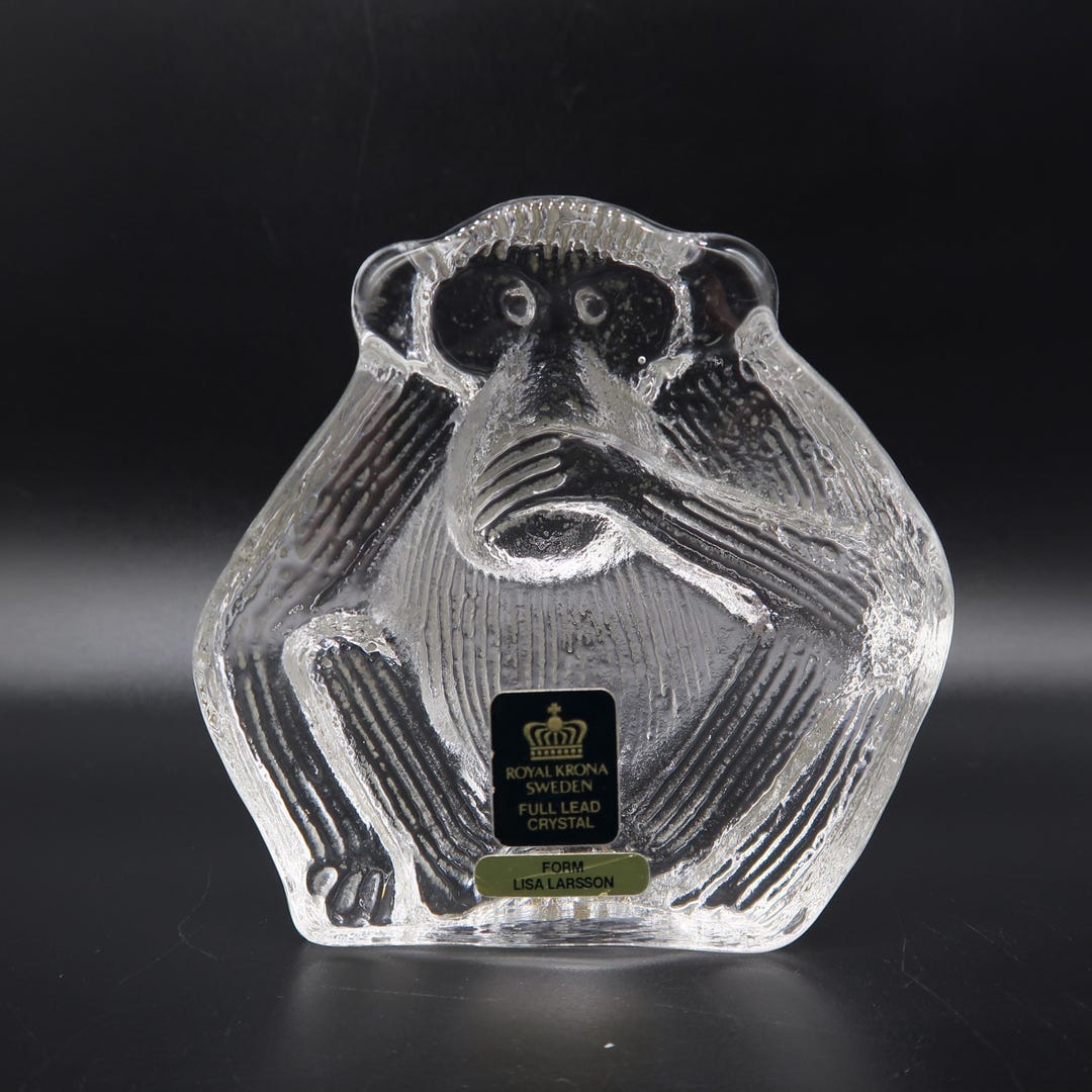 Lisa Larson Glass Monkey – Vintage Speak No Evil Monkey, 1970s - Etsy
