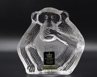 Lisa larson glass monkey – vintage speak no evil monkey, 1970s