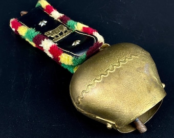Brass Cow Bell – Rustic Nordic Farmhouse Decor, Large Vintage Bell Ornament