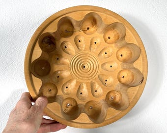 Vintage Swedish Wood Butter Mould – 1980s Hand-Carved Folk Art Wall Decor, Scandinavian Kitchenware