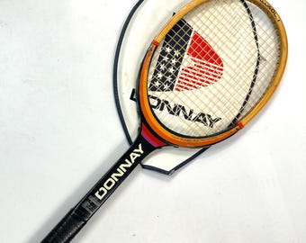 Vintage Donnay Allwood Tennis Racket – Wood Composite Racket with Cover – 1970s