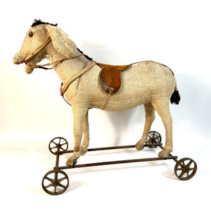 Steiff åsna dragleksak antik tysk åkdjur c1910-1925 bild 4