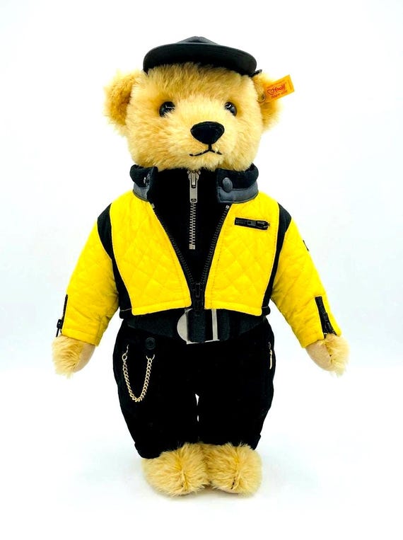 Vintage Steiff “the Racer” Bear, Ralph Lauren, Mohair Teddy, 1997
