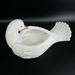 Swan planter, Italian Ceramic Hand Painted Bird Decor image 2