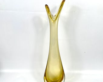 1960s Amber Art Glass Vase – Åseda Glasbruk, Bo Borgström Design