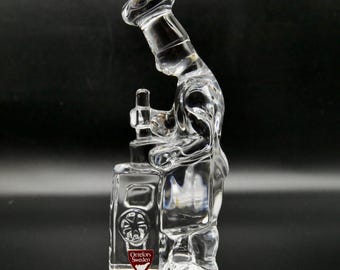 Vintage Glass Chef Figurine – Scandinavian Art Sculpture by Orrefors, Quirky Kitchen Decor Gift