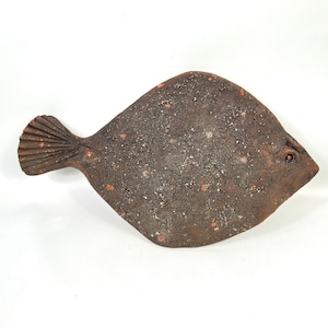 Studio Pottery Fish Platter, Handcrafted Ceramic Serving Dish, Mid Century Folk Art Decor image 3