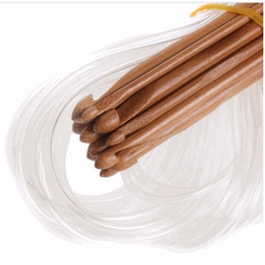 Afghan Tunisian Crochet Hooks Carbonized Bamboo 48&quot; - 1.2 m Weave Needles 12 sizes 3 to 10 mm