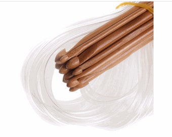 Afghan Tunisian Crochet Hooks Carbonized Bamboo 48" - 1.2 m Weave Needles 12 sizes 3 to 10 mm