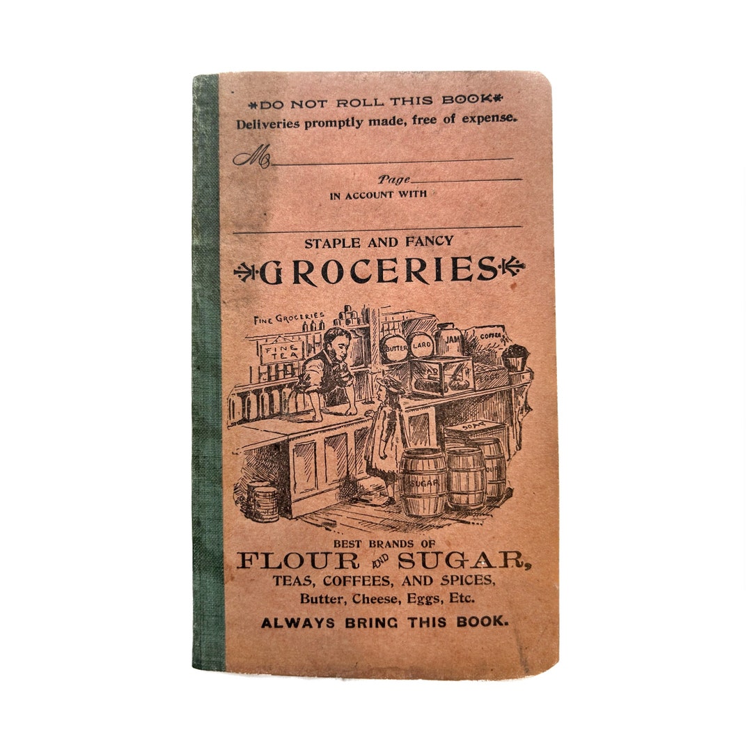 Antique Grocery List Book staple & Fancy Groceries Etsy