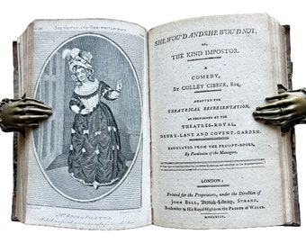 Bell's British Theatre 1792 Illustrated Antiquarian Book; Every man in his Humor, Love Makes a Man, The Refusal, He Would and Would Not, etc