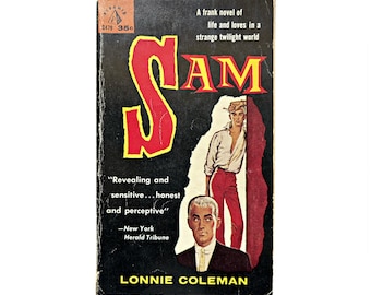 Sam by Lonnie Coleman, Early LGBT Literature, First Edition Pyramid Vintage Paperback about gay life in the 1950's