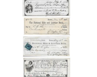 Bookmarks from Antique Bank Checks Authentic 19th Century Cheques Beautiful Handwriting 1800s Unique One of a Kind Bookish Gift