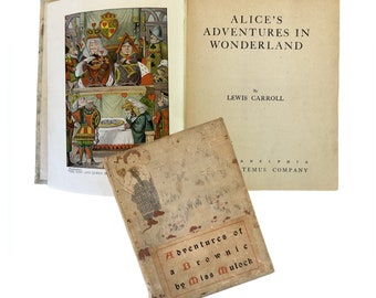 Errata Alice in Wonderland Oddity with Mistake Adventures of a Brownie Cover - Lewis Carrol Classic Book Illustrated by John Tenniel - 1900