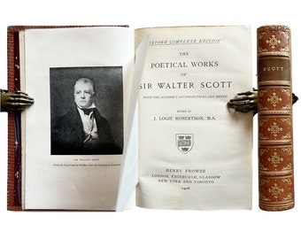 Sir Walter Scott's Poetical Works 1906 Oxford Complete Edition Antique Poetry Book - Leather Fine Binding, Published by Henry Frowde London