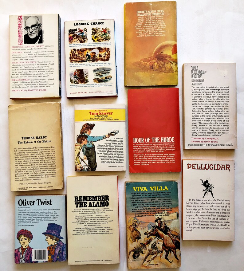 Vintage Paperbacks Collection of 11 Classic Books With Great Etsy