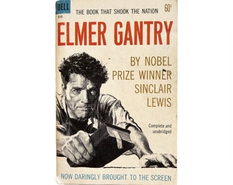 Elmer Gantry by Sinclair Lewis 1960 Vintage Paperback with Burt Lancaster Cover Art, Classic American Literature