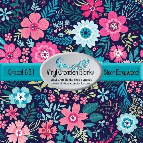 Bright Floral Pattern Printed Vinyl on 