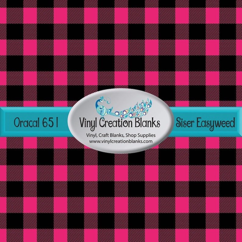 Hot Pink Buffalo Plaid Pattern Vinyl HTV and Outdoor Vinyl Etsy
