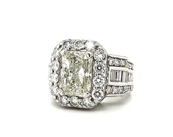 11.01ctw Radiant Cut Diamond Engagement Ring GIA Certified ( Watch Video ) GIA