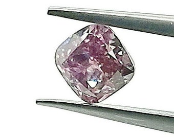 0.55ct Cushion Cut Natural Fancy Purple Pink Color Diamond GIA ( Watch Video )