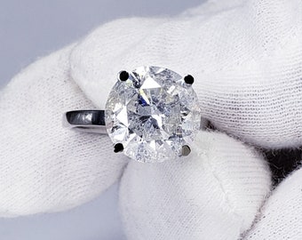 7.54 CTW Solitaire Round Brilliant Diamond Engagement Ring F Color SI3 GIA Appraisal