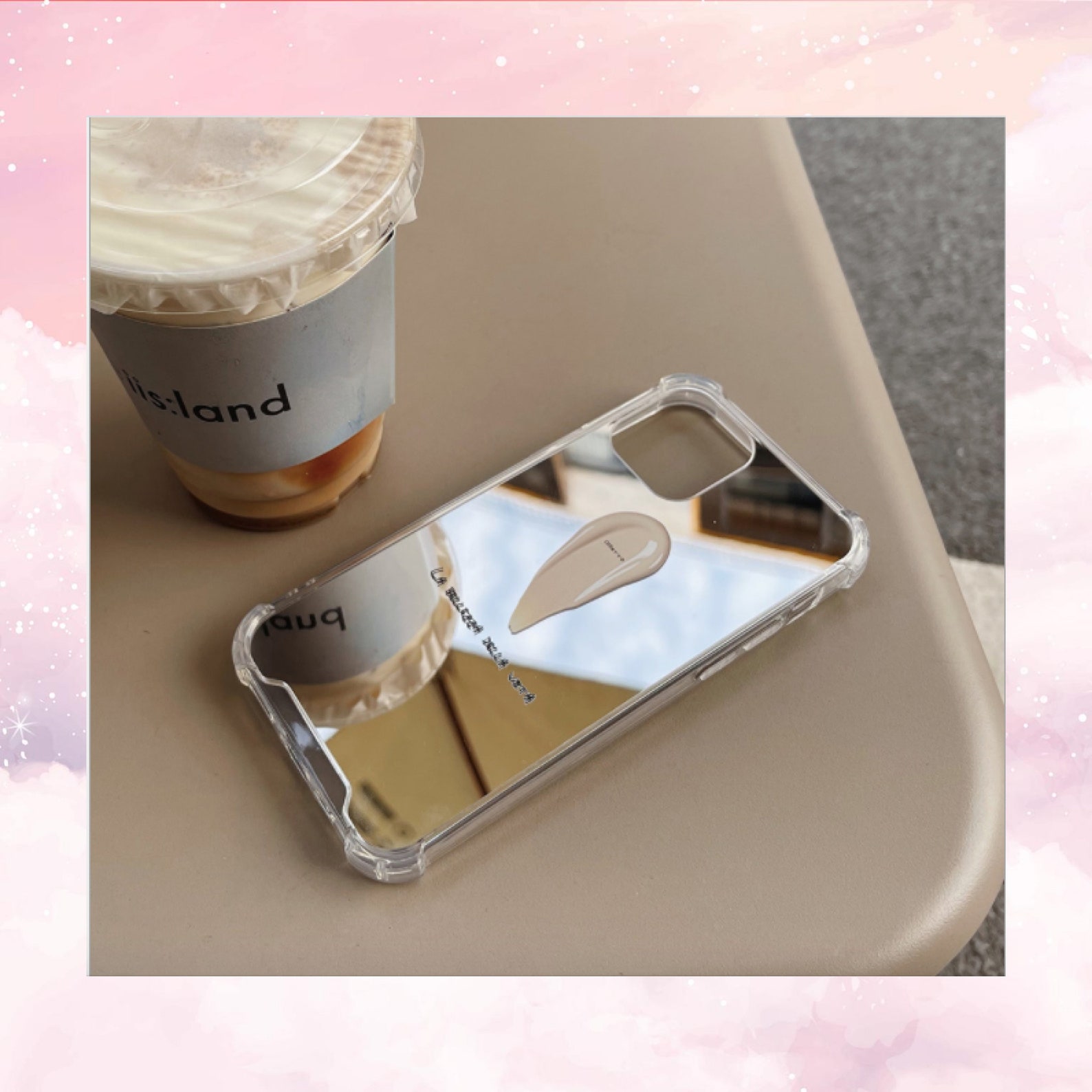 Cream Mirror Phone Case Mirror Phone Case Cream Decor Phone Etsy