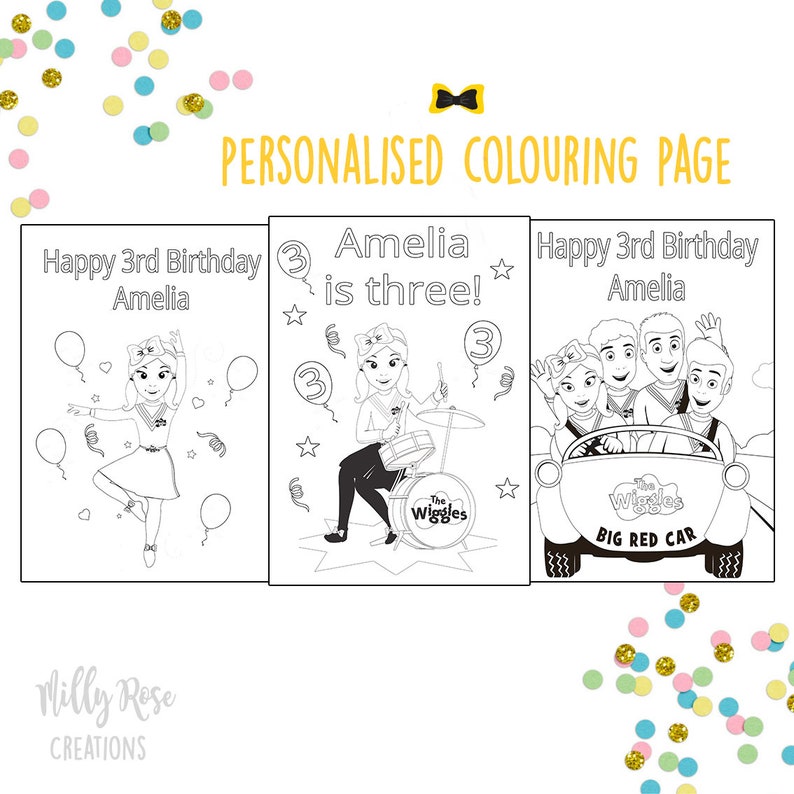 Emma Wiggle Personalised Colouring Page Emma Wiggle Emma | Etsy