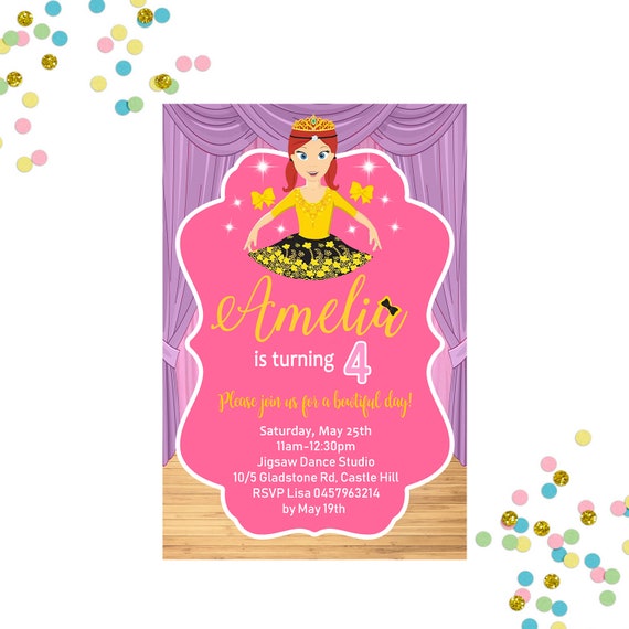 Emma Invitation Emma Wiggles Invitation Ballet Invitation Etsy