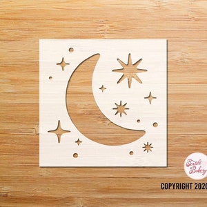 CrafTreat Moon and Star Stencils for Painting on Wood, Canvas