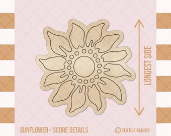 Sunflower Cut Out Wood Score Lines, Wood Craft Blank, Flower Wood Blank, Floral Wood Craft, Score Design Wood for Crafting - Unfinished Wood