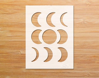 Moon Phases Stencil, Magical Stencil, Moon Stencil, Moons Stencil, Craft Stencil, Journal Stencil, Art Stencil, Moon Phases, Moon Silhouette