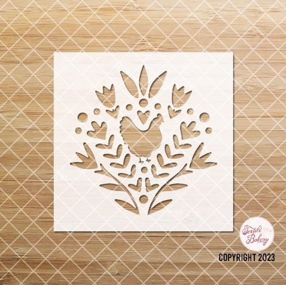 Chicken Folk Art Stencil, Farm Stencil, Barn Stencil, Farm House Stencil, Farm Life Stencil, Fresh Eggs Stencil, Chicken Stencil, DIY, Craft