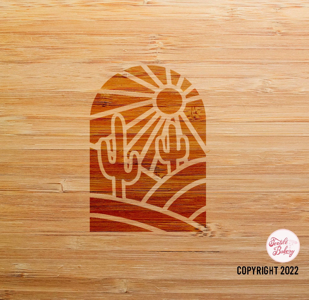 Cactus Stencil California Stencil Boho Stencil Desert Scene - Etsy