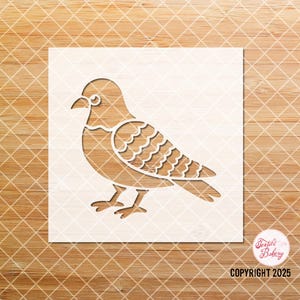 Bird Stencil, Pigeon Stencil, Animal Stencil, Bird Stencil, Nature Stencil, Journal Stencil, Unique Stencil, Hand Drawn