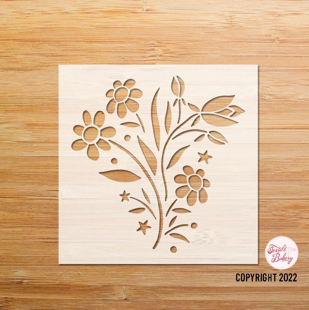 Wild Flowers Stencil, Flower Stencils for Painting, Flower Stencil for