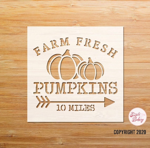 Stencil, Pumpkin Farm Stencil, Thanksgiving Stencil, Fall Stencil, DIY Mini Sign, Gift For Crafter, Stencil For Painting, Stencil For Wood