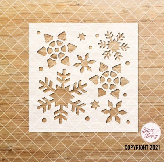 Snow Flakes Stencil, Christmas Stencil, Cute Holiday Stencil, Snowflake Stencil, Holiday Stencil, Reusable Stencil, DIY Stencil, Snowflakes