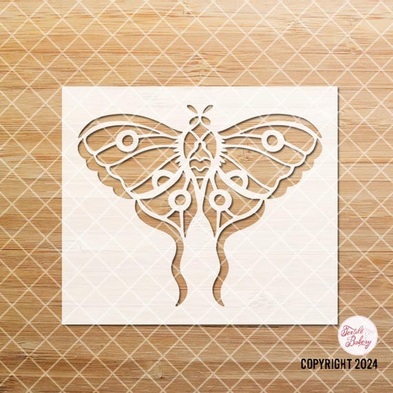 Single Moth Stencil, Moth Stencil, Moth Insect Stencil Design, Tattoo Moth Stencil, Reusable stencil, Craft stencil, Journal Stencil, DIY