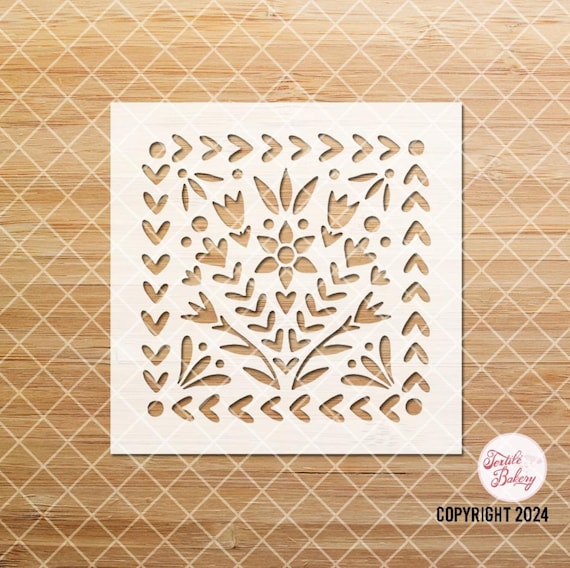 Damask Floral Tile Stencil, Floral Stencil, Medallion Tile Stencil, Floor Tile Stencil, Reusable Stencil, DIY Stencil, Flower Stencil
