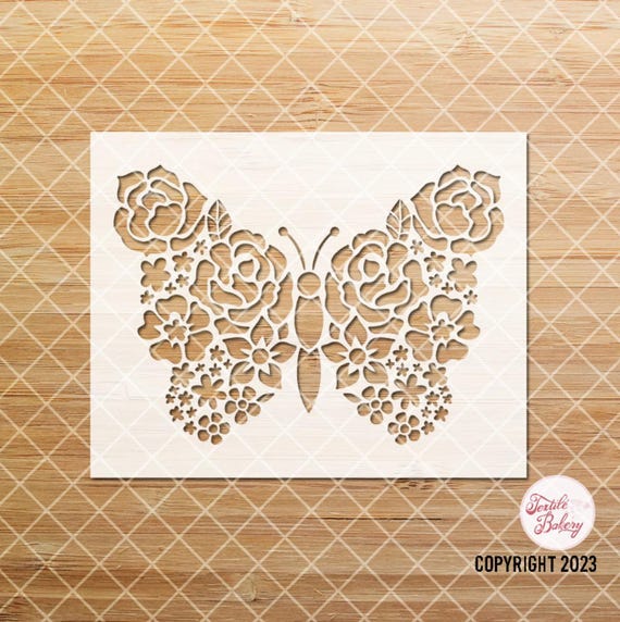 Butterfly Stencil, Butterfly Floral Stencil, Butterfly Stencil Design, Tattoo Butterfly Stencil, Reusable stencil, Craft stencil, DIY