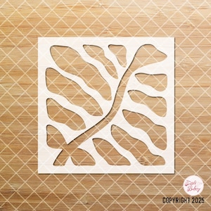 Retro Leaf Stencil, 70s Stencil, Leaf Stencil, Boho Stencil, Craft Stencil, DIY Stencil, Stencil for Painting, Spring Stencil, Groovy