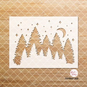 Pine Tree Stencil, Fir Tree Stencil, Forrest Stencil, Forest Stencil, Tree Silhouette, DIY Stencil, Craft Stencil, Tree Stencil, Journal