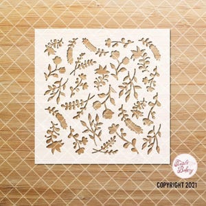 Wild Flowers Stencil, Texture Stencil, Flower Stencil for Polymer Clay, Ditsy Flowers Stencil, Reusable Floral Stencils, DIY Stencil, Craft