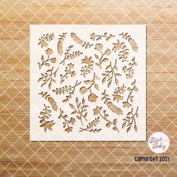 Wild Flowers Stencil, Texture Stencil, Flower Stencil for Polymer Clay, Ditsy Flowers Stencil, Reusable Floral Stencils, DIY Stencil, Craft